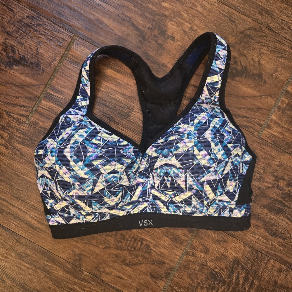 Victoria's Secret Sport VSX Sport Bra Glow in the Dark Geometric Print